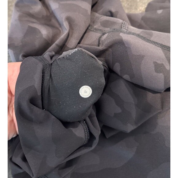 Lululemon Women Leggings Gray Wunder Under Crop Camo Pull On Stretch Yoga Size 4 - Picture 4 of 11